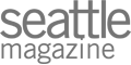 The image features a grayscale logo with the words "Seattle magazine" written in lowercase letters.